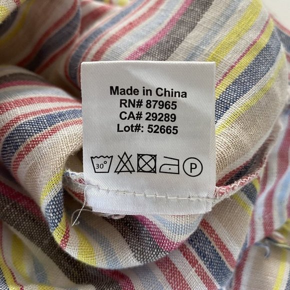 Elan Womens S Linen‎ Striped Popover Top Multicolor Shirt Patch Pocket NEW - Picture 8 of 9